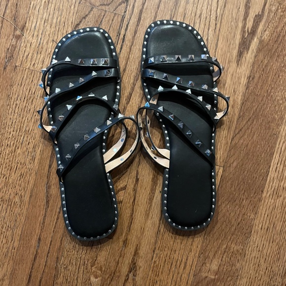 Black Studded Sandals - Picture 3 of 4